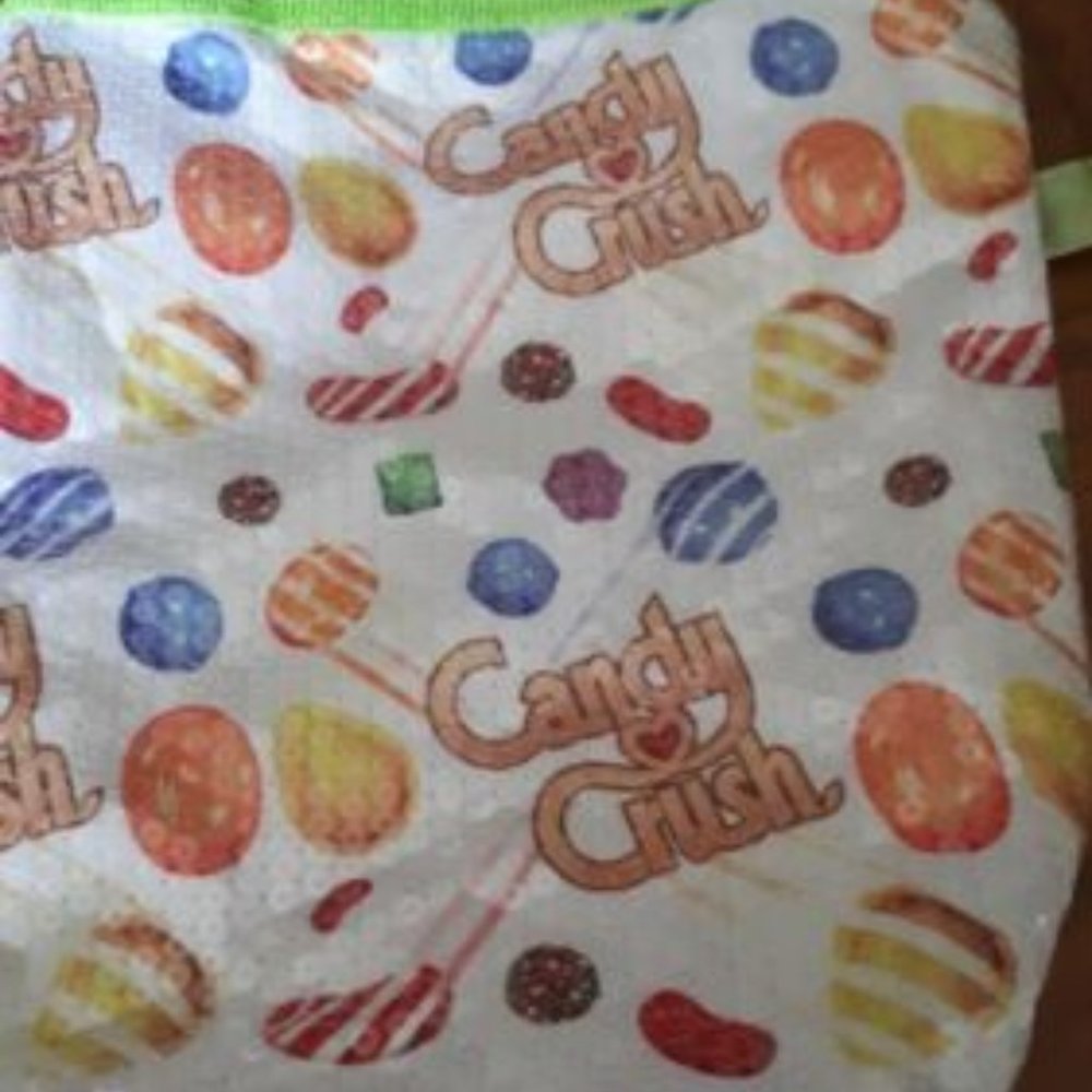 NEW Candy Crush Saga bag purse green stripes